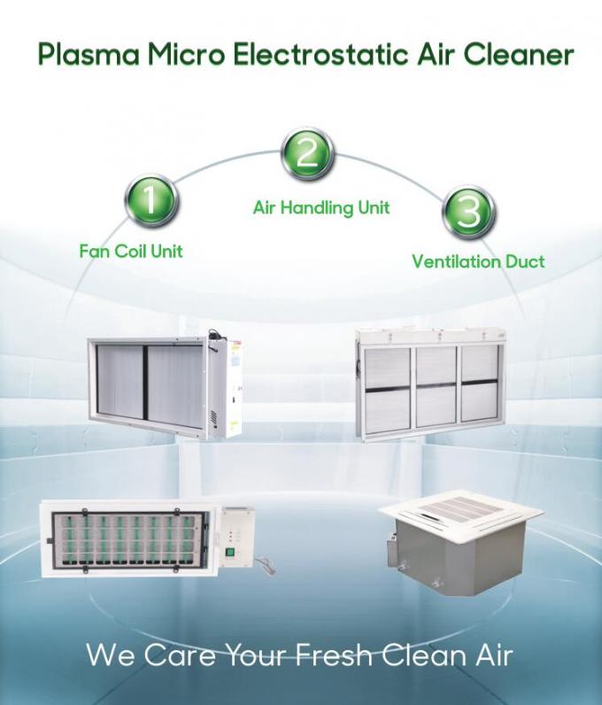 Double flanged Plasma Micro electrostatic cleaner for FCU Air disinfection and sterilization help to fight with covid-19