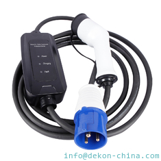 China IEC62196-2 mode2 charger 7kw single phase fixed current OLCD display portable ev charger for electric vehicle charging supplier
