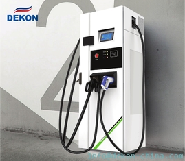 China European standard 120kw Two DC guns CCS2+Chademo + one 22kw type 2 ac charger multiple DC Charger for EV charging supplier