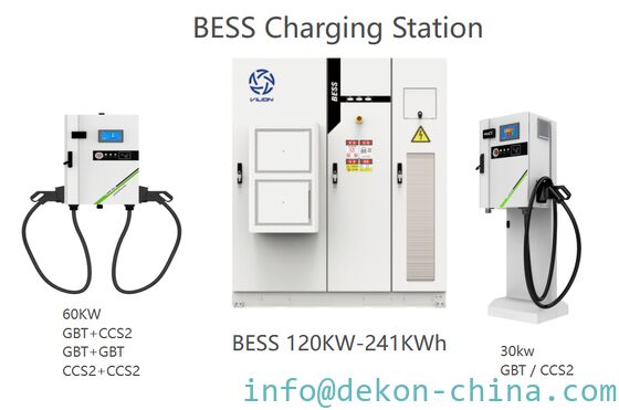 Battery powered 30+60KW Stand Charger with 241KWh BESS supplier