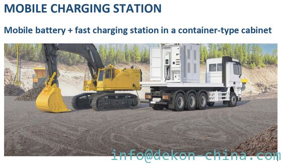 Heavy electric machinery portable charging station with BESS power of 1044KWh DC fast charger 360KW GBT +GBT Connector or GBT+CCS2 connector supplier