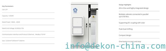 120kwh Integrated Battery Energy Storage Cabinet all in one system EnerArk-Mini 30kw output supplier