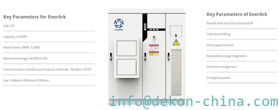 120KW power supply 241KWH Integrated Battery Energy Storage Cabinet all in one system for farm, factory etc. supplier