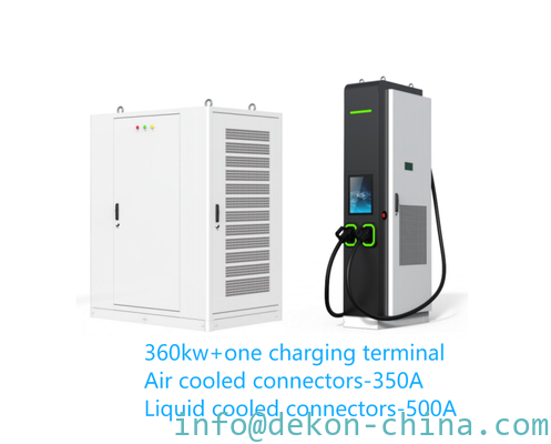 Liquid cooled 500A ultra fast 480kW-Eichrecht distributed DC Charger with 3 terminals supplier