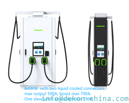 640KW Liquid cooled DC Charger with one slave units air cooled max 350A supplier
