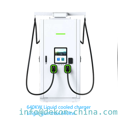 640KW Liquid cooled DC Charger with one slave units double CCS2 gun air cooled max 350A supplier