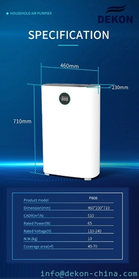 600CMH HEPA H14 PM2.5 Filtration air purifier with UVC air sterilizer and dininfection digital display touch control supplier