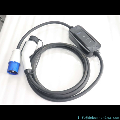 GBT mode2 charger 7kw single phase fixed current with display portable ev charger for electric vehicle charging