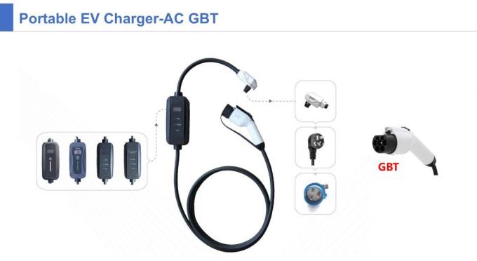GBT mode2 charger 3.5kw single phase fixed current with pilot lamp  portable ev charger for electric vehicle charging